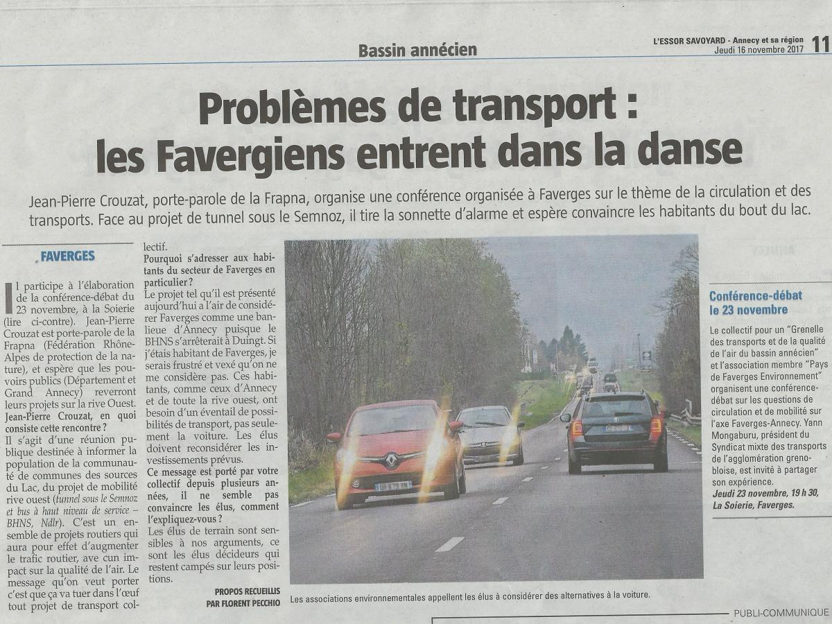 Comment sortir du Tunnel ? Participez au débat du 23 novembre 2017 à&nbsp;Faverges