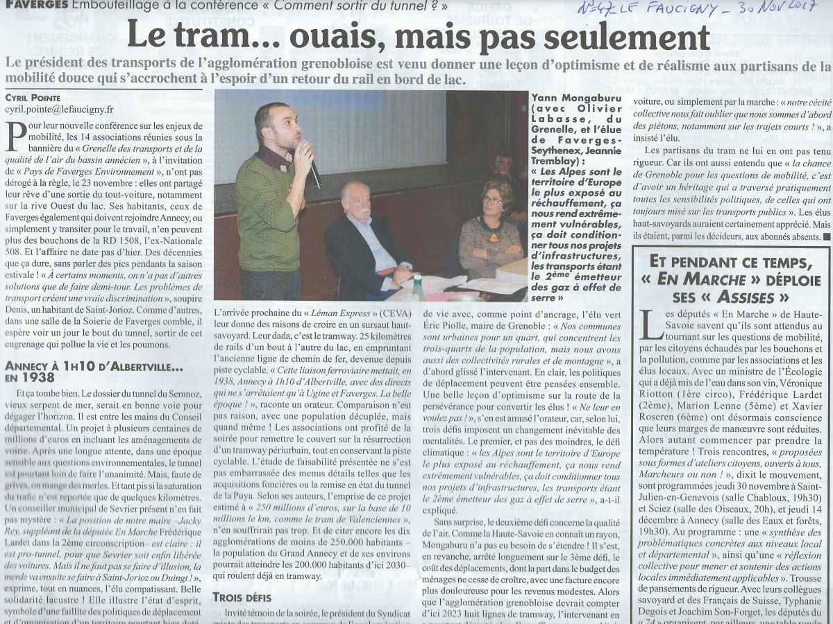Conférence à Faverges : Comment sortir du Tunnel ? La presse en&nbsp;parle.